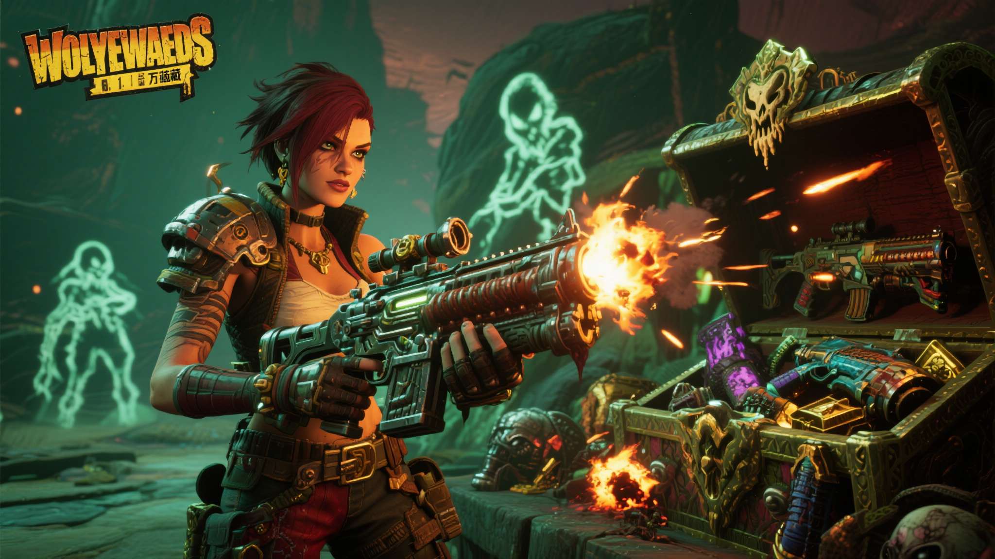 《无主之地》系列的灵魂在于无穷无尽的装备掠夺系统，「狂野艾丽与诅咒秘藏」对此自然